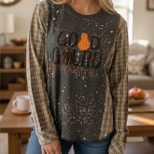 Handmade Upcycled Long Sleeve good gord it’s fall women’s medium large